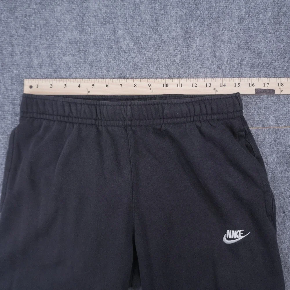 Nike Sweatpants Mens Medium Black Fleece Joggers Embroidered Logo Pockets